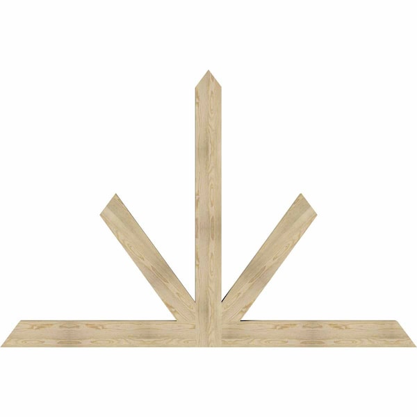 Ekena Millwork Saratoga Rough Sawn Timber Gable Bracket, Douglas Fir, 96"W x 64"H x 4"D x 6"F, 16/12 Pitch GBW096X64X0406SAR00RDF - main